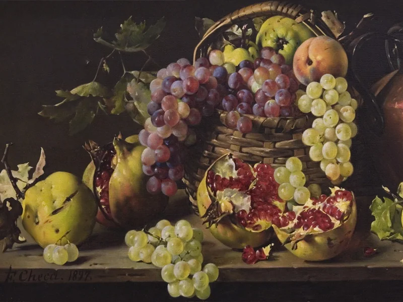 1844-Felipe Checa - Uva e rame o Natura morta con melograni